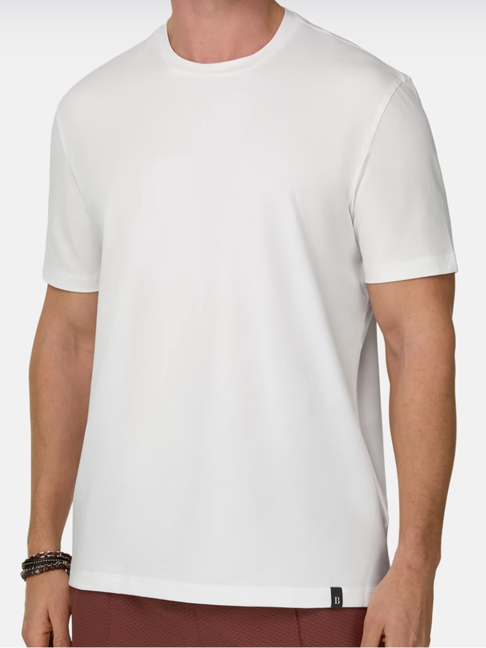 Boggi Milano Shirt Mens M White BTECH Tech Crew Neck UV Odor Control Tee